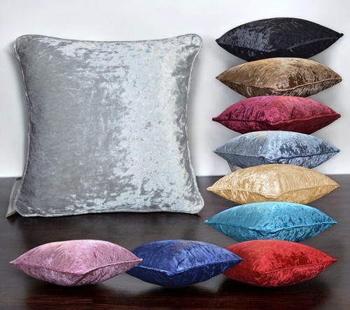 Crushed velvet cushion cover - crushed,