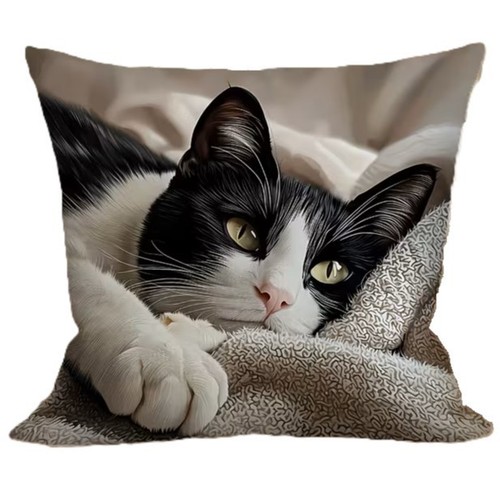 1pc cushion cover lazy - lazy, black