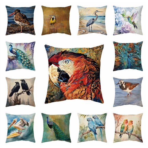 Watercolor birds pillow case - pillow,
