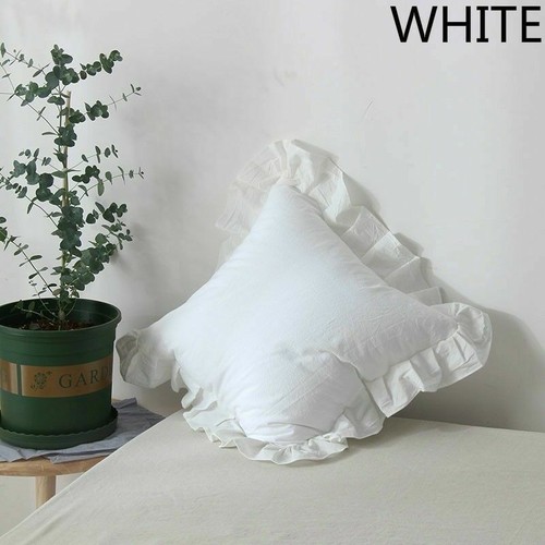 Ruffle cotton throw pillow - ruffle,