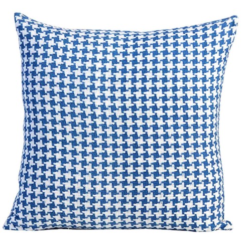 Blue houndstooth cushion cover - blue,